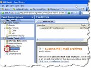 Feed errors reported in a special folder