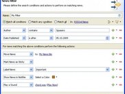 Apply actions to news based on search criterias