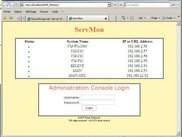 Home page where you see the status of server