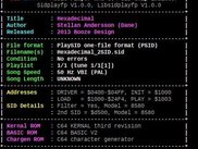 Sidplayfp 1.0 on ANSI console playing a stereo tune