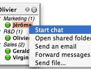 Contextual menu of SimplissIM's contacts list.