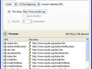 Edit URLs dialog (4 tabs for 4 distinct URLs editors)