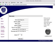 The create new zone page