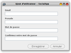 interface d'ajout d'utilisateurs