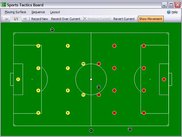 Soccer field with players in position