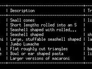 Example of tabler output.