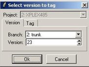 Create new tag: Select tag version