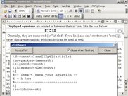 LaTeX equation as "dysplayed math"