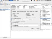The options for exporting to PDF