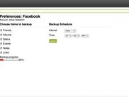 Setting the preferences for the backup of my Facebook Graph