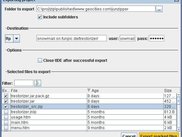 Export project dialog