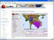 A TimeMap web mapping applet embedded in a web page