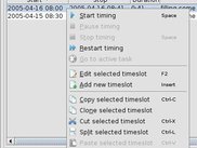A popup menu asociated with timeslots table