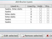 Dialog window to configure attribute types