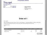  Print of a purchase order for the supplier.