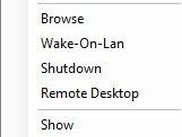 System tray dropdown menu