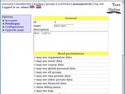 Page showing the extensive access-rights system