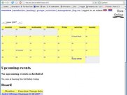 Welcome screen showing calendar with events and birthdays
