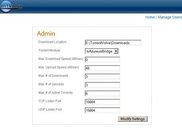 The admin page that allows management of Torrent settings