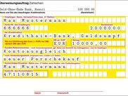 Example of a filled german form for money transfer.