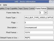 This gives webcam Frame Formats ioctl information