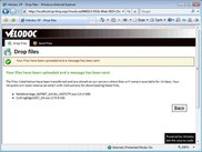 Upload completed and message sent