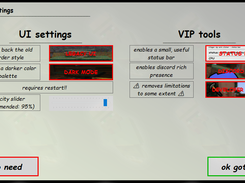 Showcase of the brand new "plus" edition's settings.