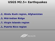 Fullscreen georss news displaying nearest earthquakes