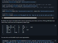 VnCoreNLP Screenshot 1