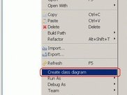 Create new class diagram menu