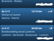 Alle wandelingen in een lijst
