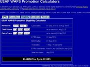 USAF WAPS Promotion Eligibility Calculator