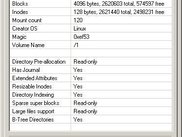 The 'Win2fs' property page for a mounted volume.
