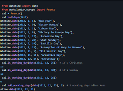 Workalendar Screenshot 1