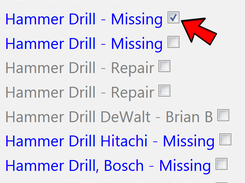 check boxes by clicking/tapping items