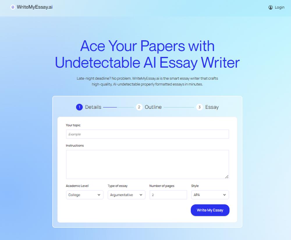 WriteMyEssay.ai Screenshot 1