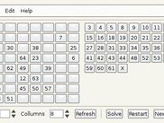 A Screen shot of XKnight game showing a 8 x 8 board xknight
