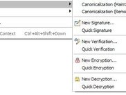 XML Security context menu