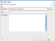 New Wizard for creating user stories
