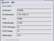 The Zipserver status screen (you can hide this)