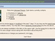 Zoph: Home screen