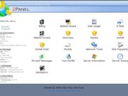 Main page of the ZPanel Control Panel