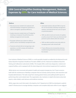 CIMS reduced expenses by 60% with Endpoint Central