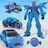 Flying Police Helicopter Bike Transform Robot Game