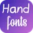 Hand fonts for FlipFont