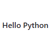 Hello Python