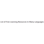 List of Free Learning Resources