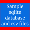 Sample sqlite database and csv files