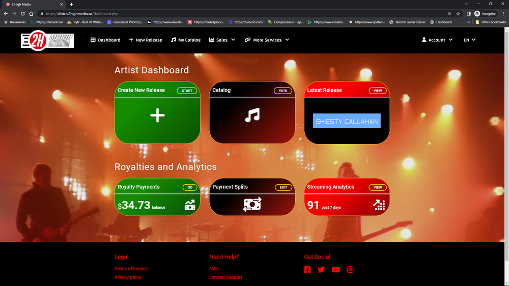 Artist Dashboard 