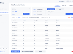 Static Residential proxy Page
